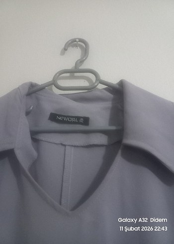 Gri V Yakalı Midi Kolsuz Elbise - Görsel 2