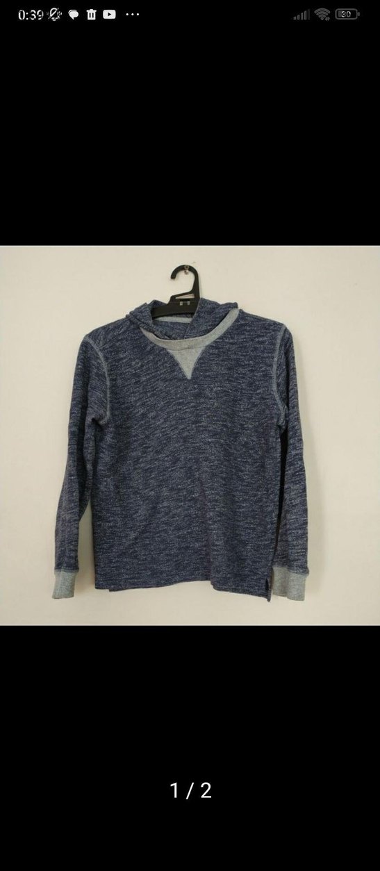 Erkek Gri Örgü Uzun Kollu Triko Kazak 8/9 yaş - Görsel 2