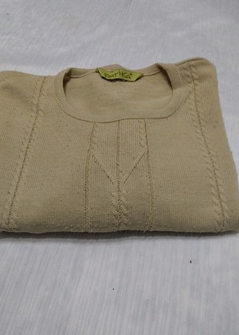 Bej Örgü Kadın uzun Kollu Kazak - Görsel 3