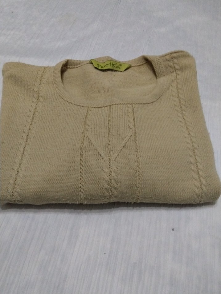 Bej Örgü Kadın uzun Kollu Kazak - Görsel 3