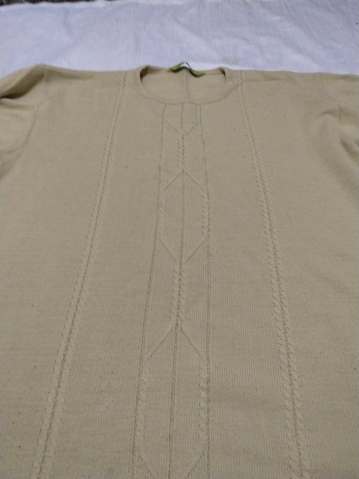 Bej Örgü Kadın uzun Kollu Kazak - Görsel 5