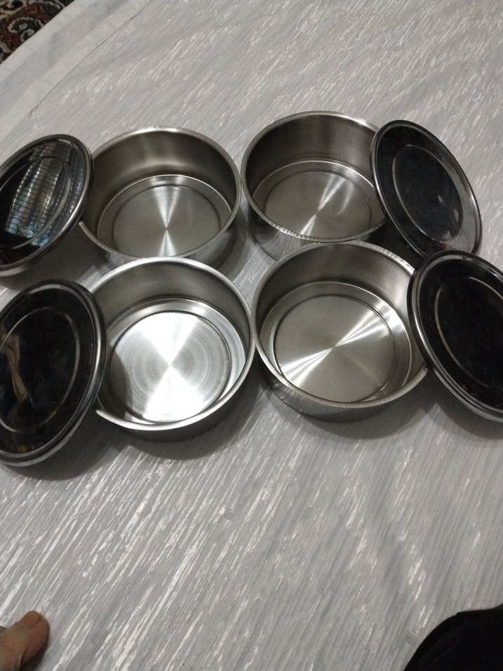 sefer tası Gri Paslanmaz Çelik Katlanabilir Yemek Kabı - Görsel 4