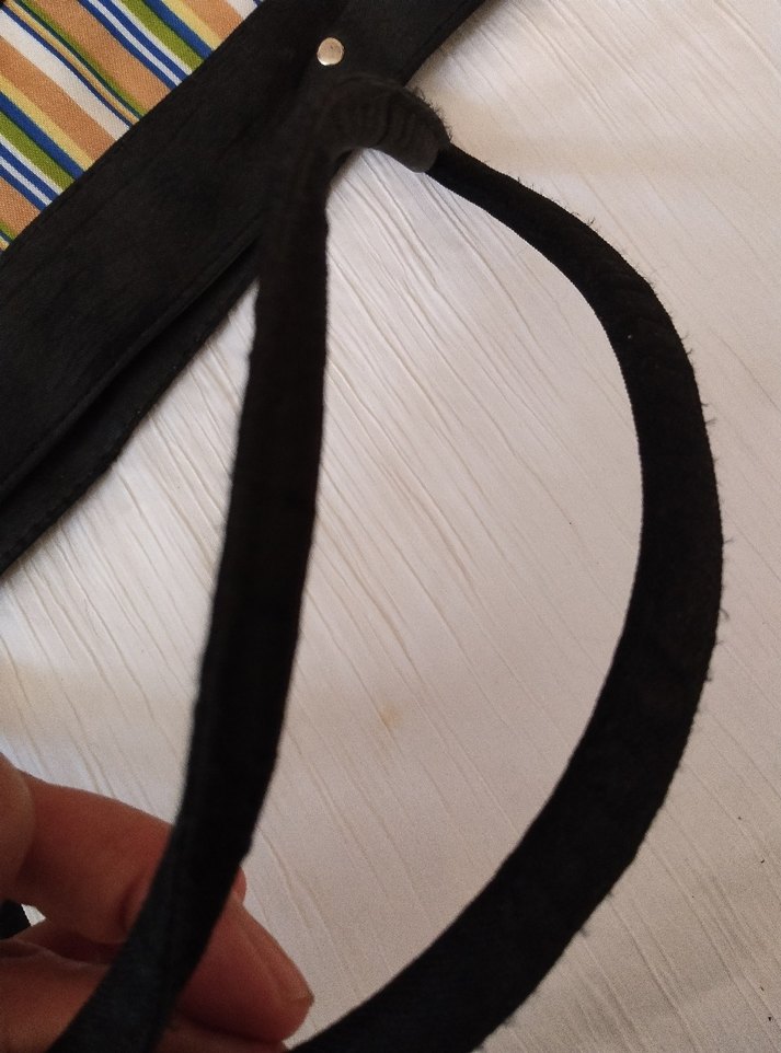 Çok Bölmeli Çizgili Kadın Çantası - Görsel 5