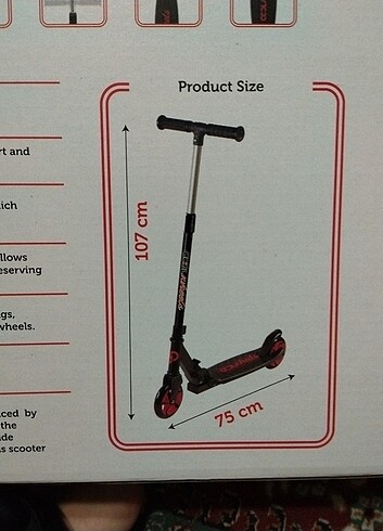 Diğer Red foldable scooter kutulu sıfır ürün 100 kg taşır