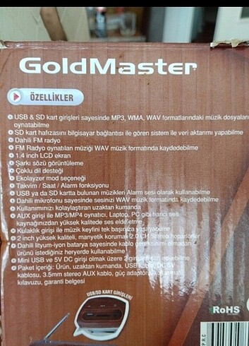 Beden Gold master radyo kamp radyo el radyo