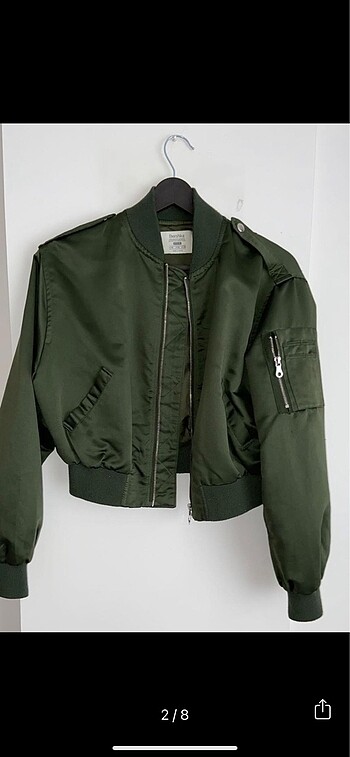 36 Beden Bershka haki bomber ceket