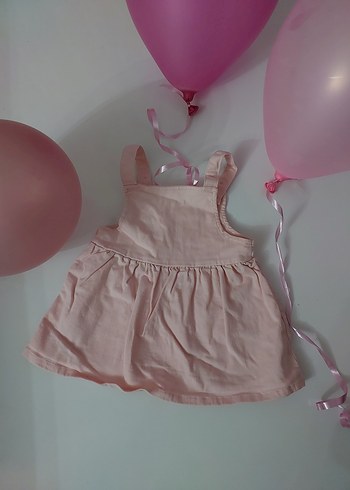 LC Waikiki Pembe Düğmeli Kolsuz Kız Elbisesi
