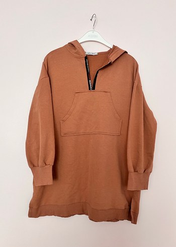Kapüşonlu Fermuarlı Kadın Sweatshirt