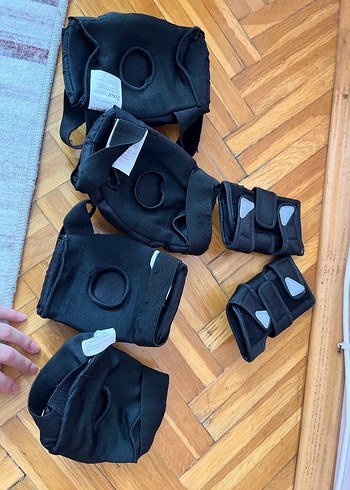 Siyah Biker Diz Koruyucu ve Eldiven Seti - Görsel 3