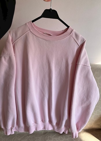 Pembe Oversize Kadın Sweatshirt - Görsel 10