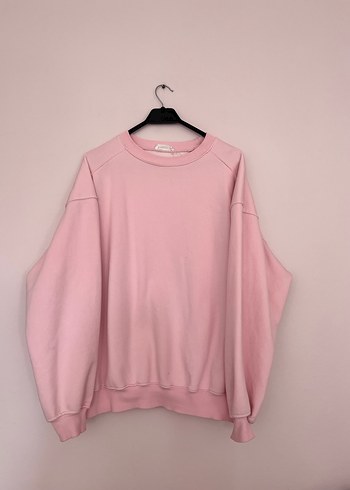 Pembe Oversize Kadın Sweatshirt - Görsel 3