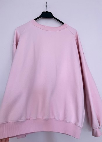 Pembe Oversize Kadın Sweatshirt - Görsel 7