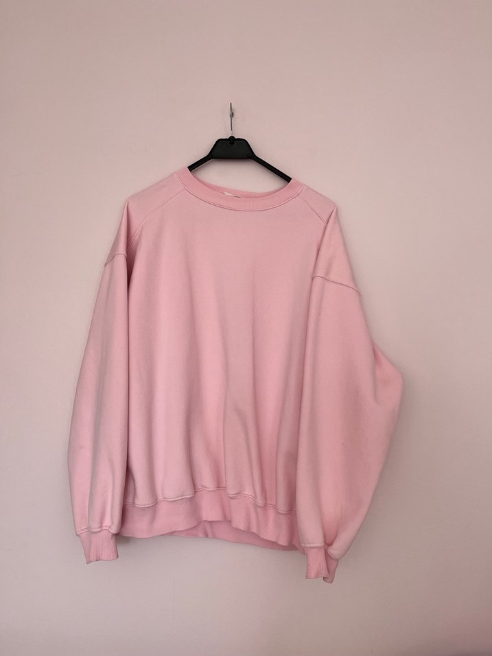 Pembe Oversize Kadın Sweatshirt - Görsel 4