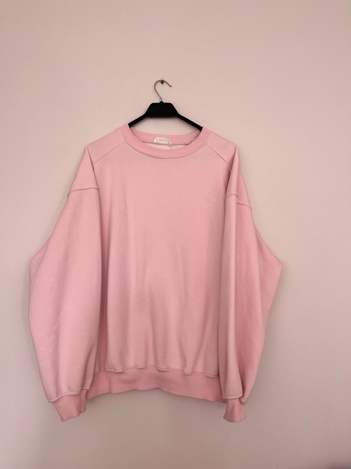 Pembe Oversize Kadın Sweatshirt - Görsel 2