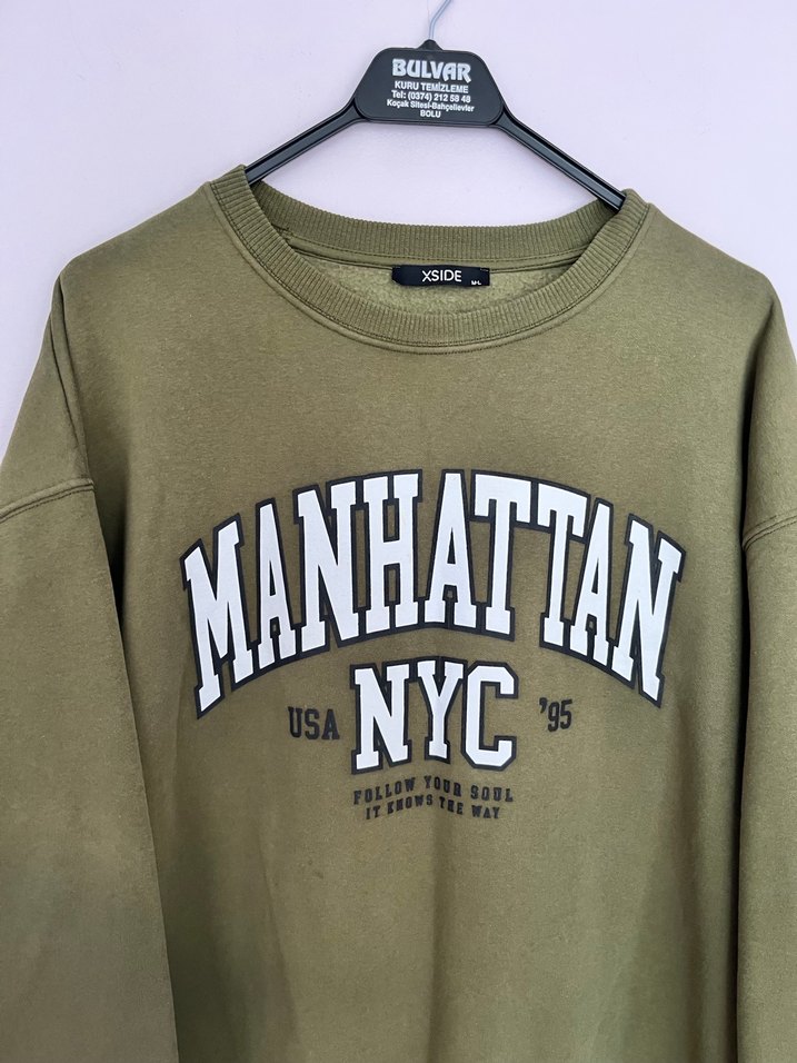 Kadın Haki Sweatshirt - Görsel 4