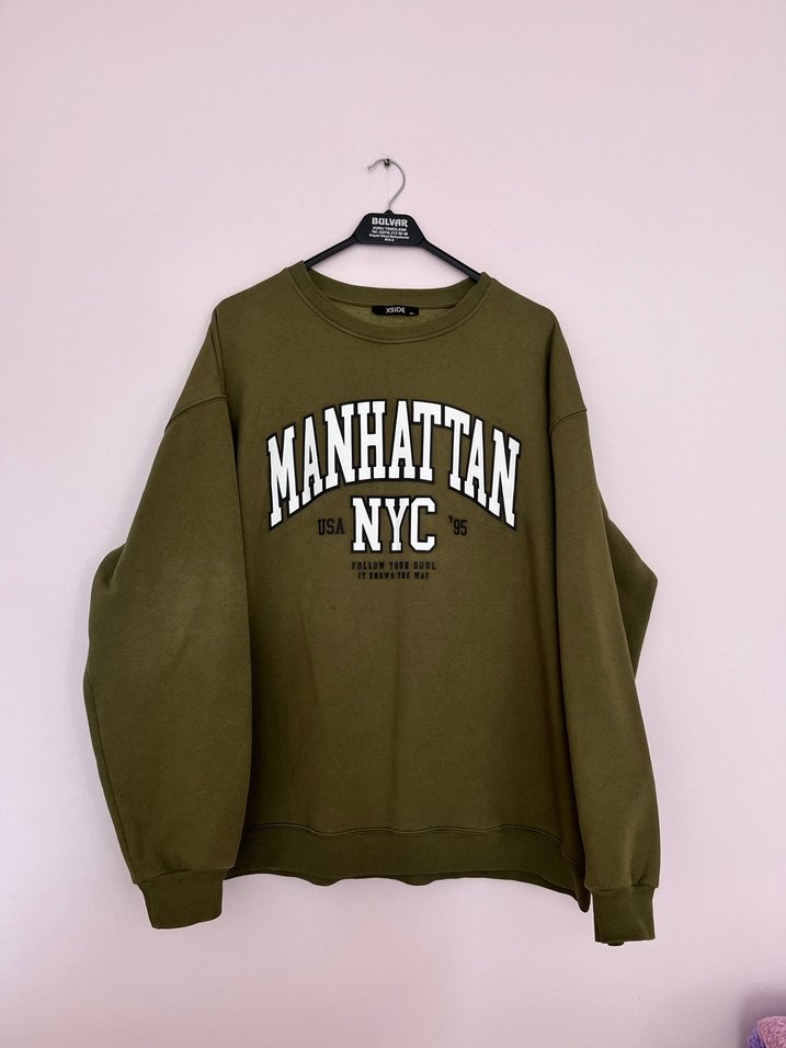 Kadın Haki Sweatshirt - Görsel 2