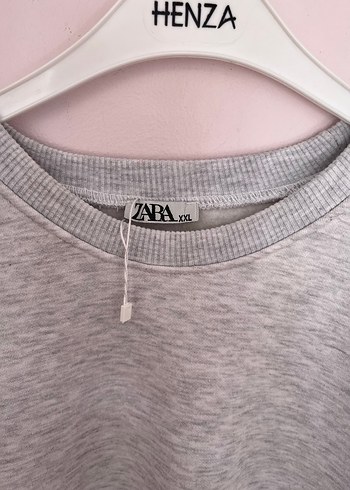 Gri Kadın Sweatshirt, Bisiklet Yaka, Rahat Kesim - Görsel 5