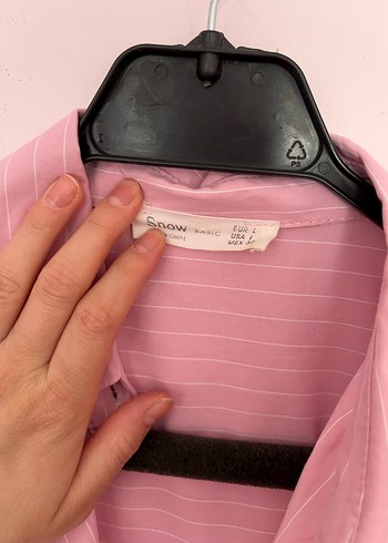 Pembe Çizgili Uzun Kollu Gömlek - Görsel 6