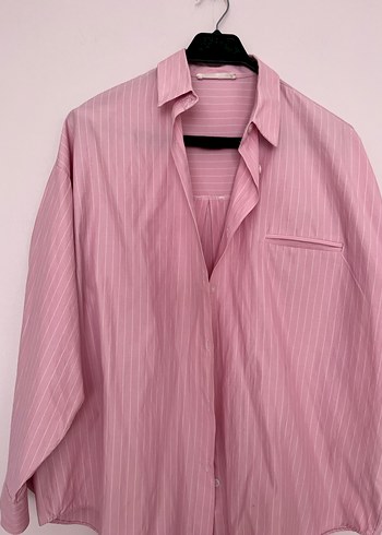 Pembe Çizgili Uzun Kollu Gömlek - Görsel 3