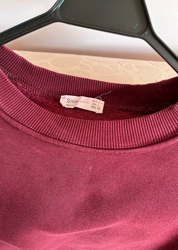 Bordo Kadın Sweatshirt Uzun Kollu Salaş Kesim - Görsel 7