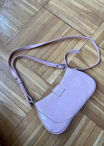 Pembe Deri Tokalı Kadın Omuz Çantası - Görsel 6