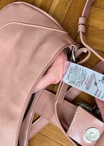 Pembe Deri Tokalı Kadın Omuz Çantası - Görsel 11