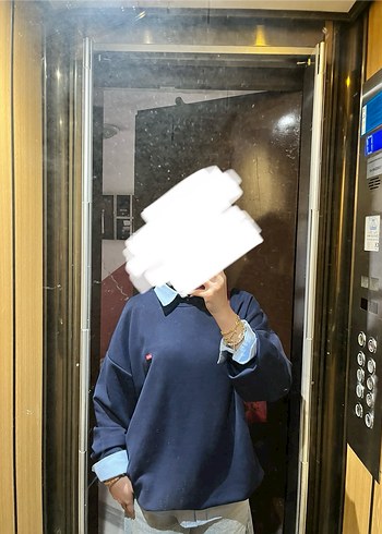 Lacivert sweatshirt - Görsel 2