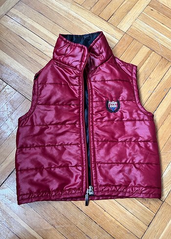 Bordo Erkek Çocuk Fermuarlı Yelek - Görsel 2