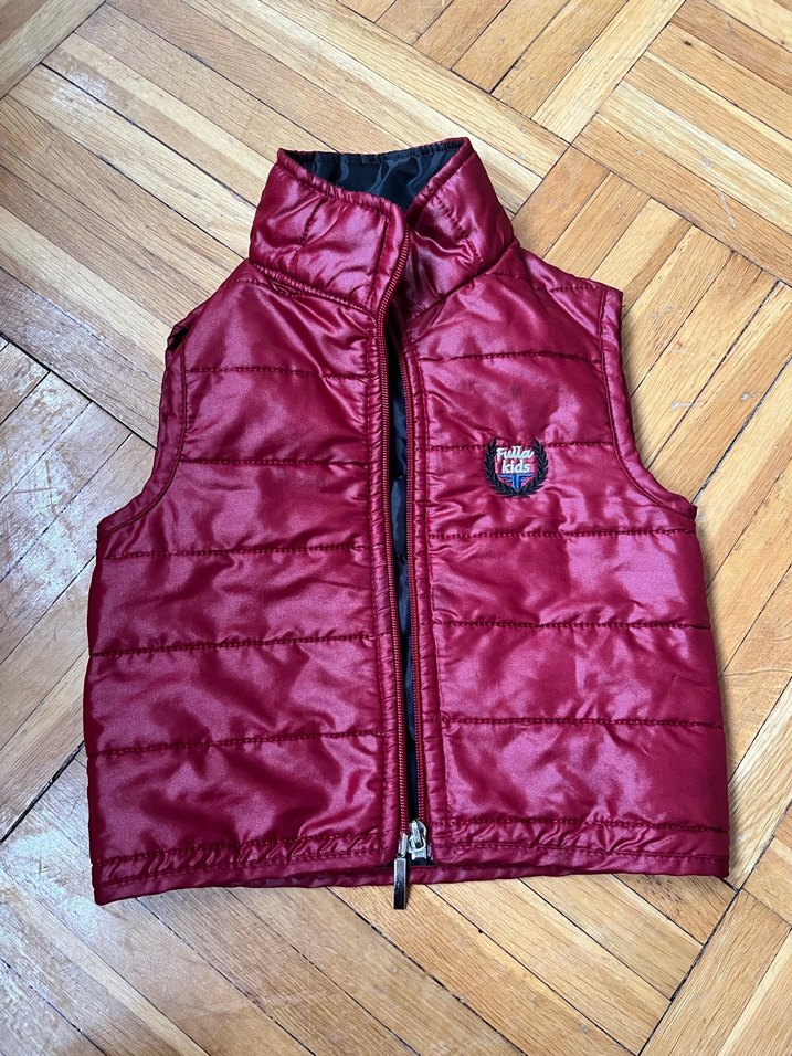 Bordo Erkek Çocuk Fermuarlı Yelek - Görsel 2