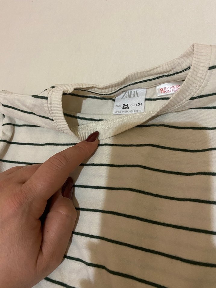 Kız Çocuk Uzun Kollu Çizgili Tişört - Görsel 2