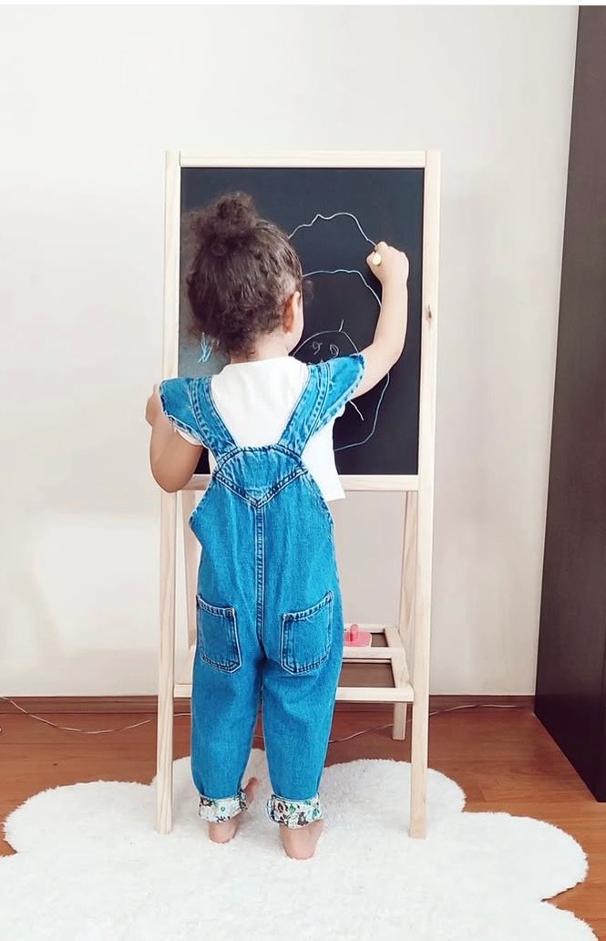 zara Kız Çocuk Mavi Denim Salaş Askılı Tulum - Görsel 2