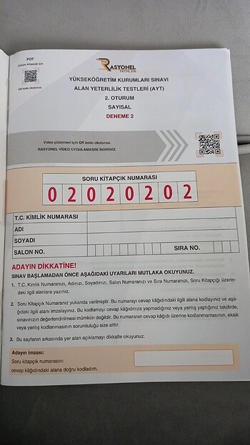 Beden NAVİGASYON 4LÜ AYT DENEME SAYISAL