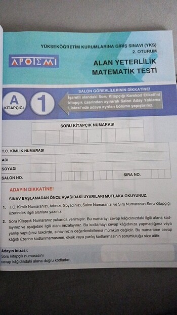 Beden Renk 15li APOTEMİ MATEMATİK AYT DENEMELERİ