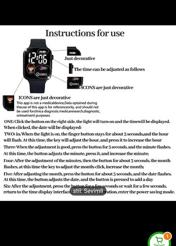 Çok Renkli Sevimli dijital Saatler acıklamayı okuyunuz lütfen - Görsel 6