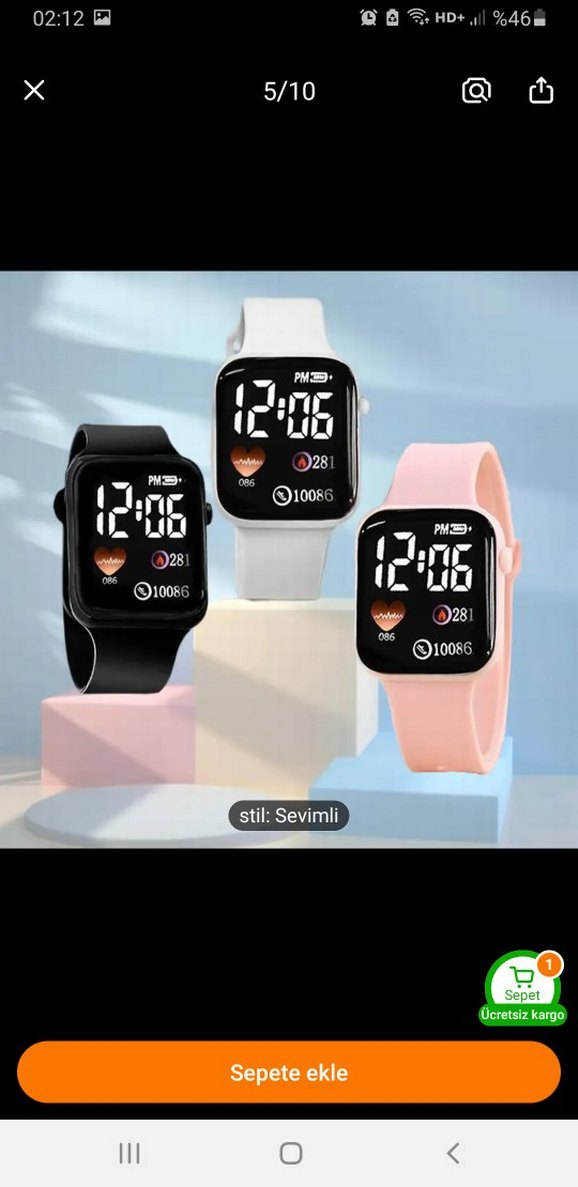 Çok Renkli Sevimli dijital Saatler acıklamayı okuyunuz lütfen - Görsel 3