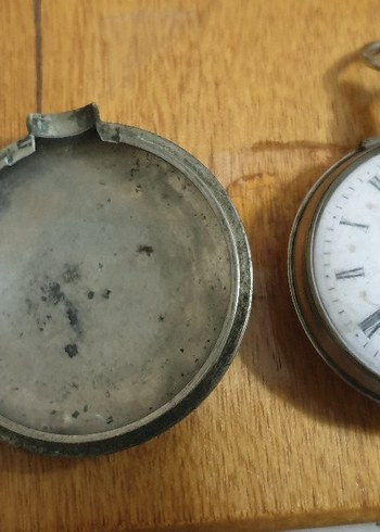 Beyaz Parlak Vintage Erkek Cep Saati açıklamayı okuyunuz lütfen - Görsel 5