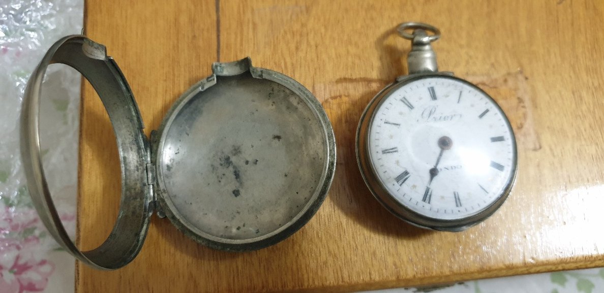 Beyaz Parlak Vintage Erkek Cep Saati açıklamayı okuyunuz lütfen - Görsel 5