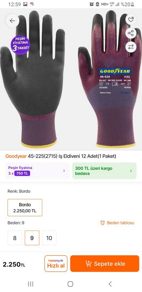 Goodeyear sifir eldiven - Görsel 4