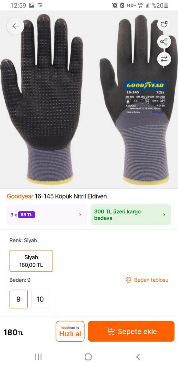 Goodeyear sifir eldiven - Görsel 5