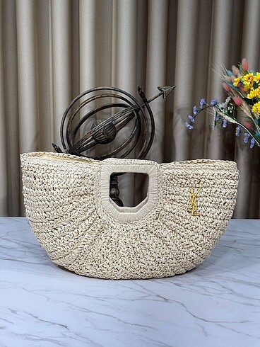 Beden camel Renk YSL saint laurent Raffia beach BAG