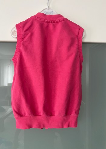 Kız Çocuk Renkli Baskılı Fermuarlı Yelek - Görsel 2