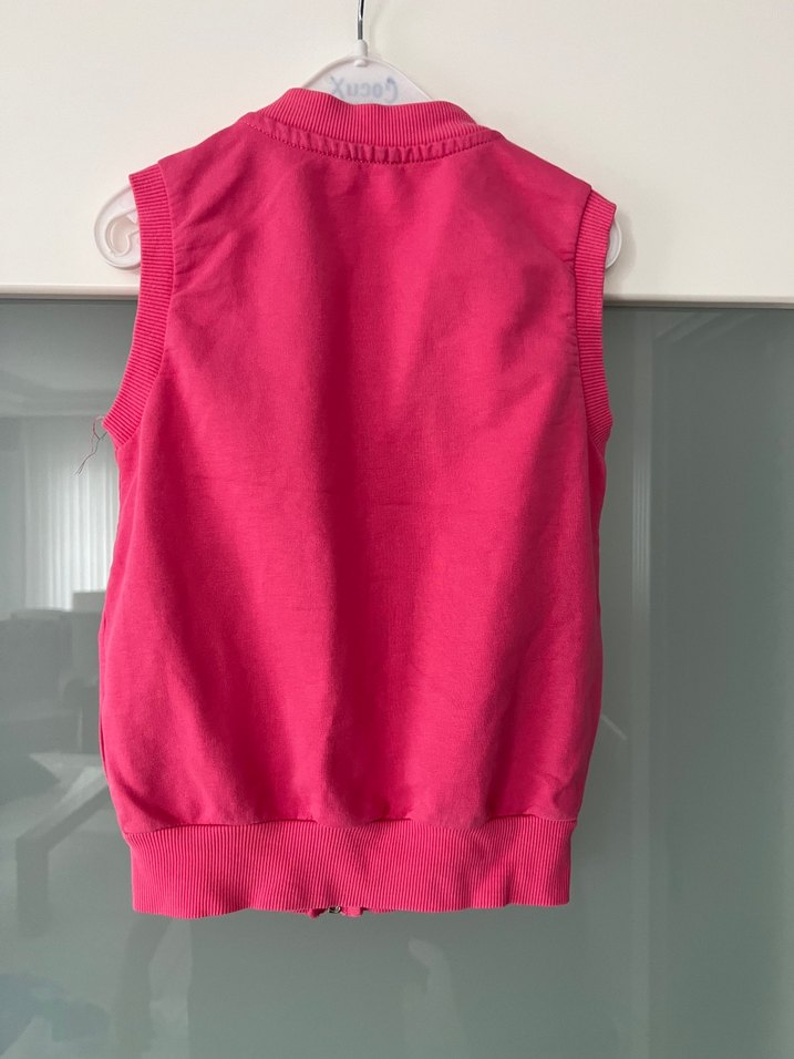 Kız Çocuk Renkli Baskılı Fermuarlı Yelek - Görsel 2