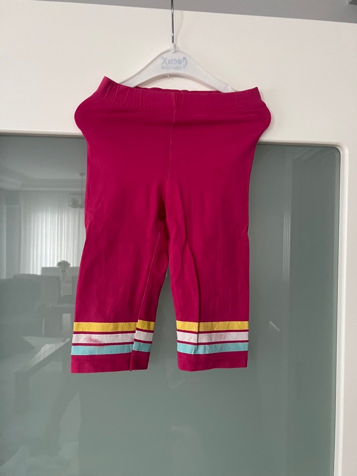 Kız Çocuk Pembe Bağlama Desenli Tayt - Görsel 2