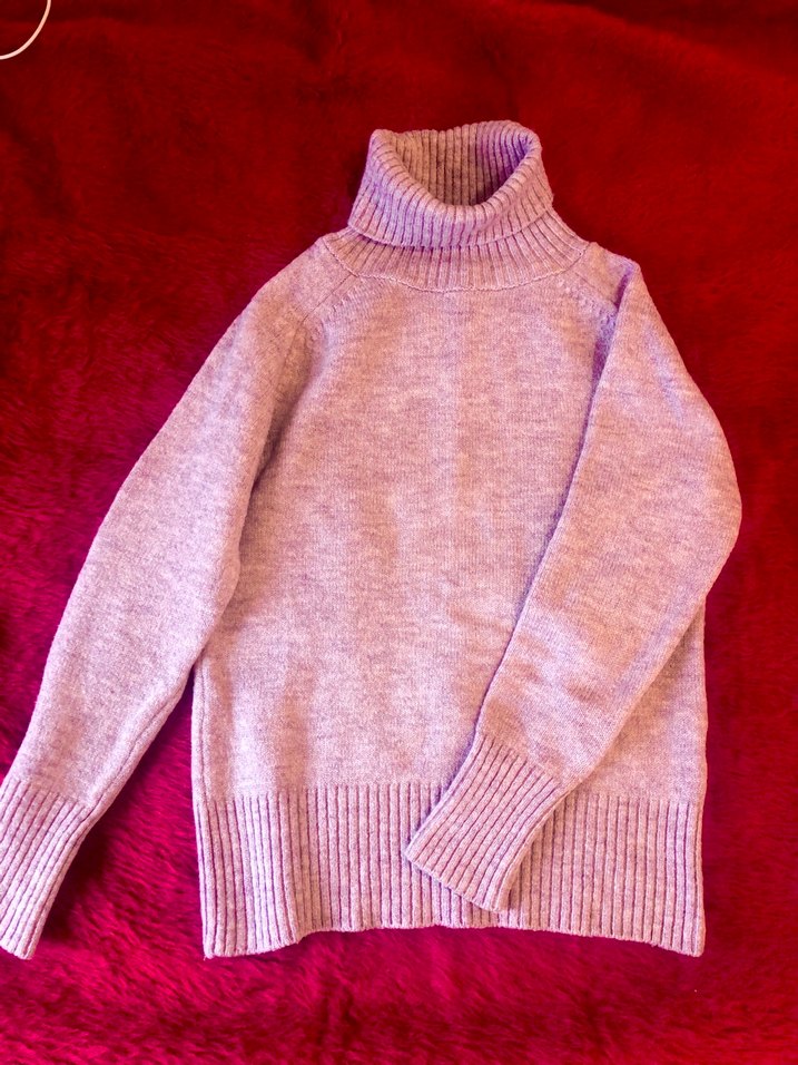 Pembe Boğazlı Triko Kadın Kazak - Görsel 2