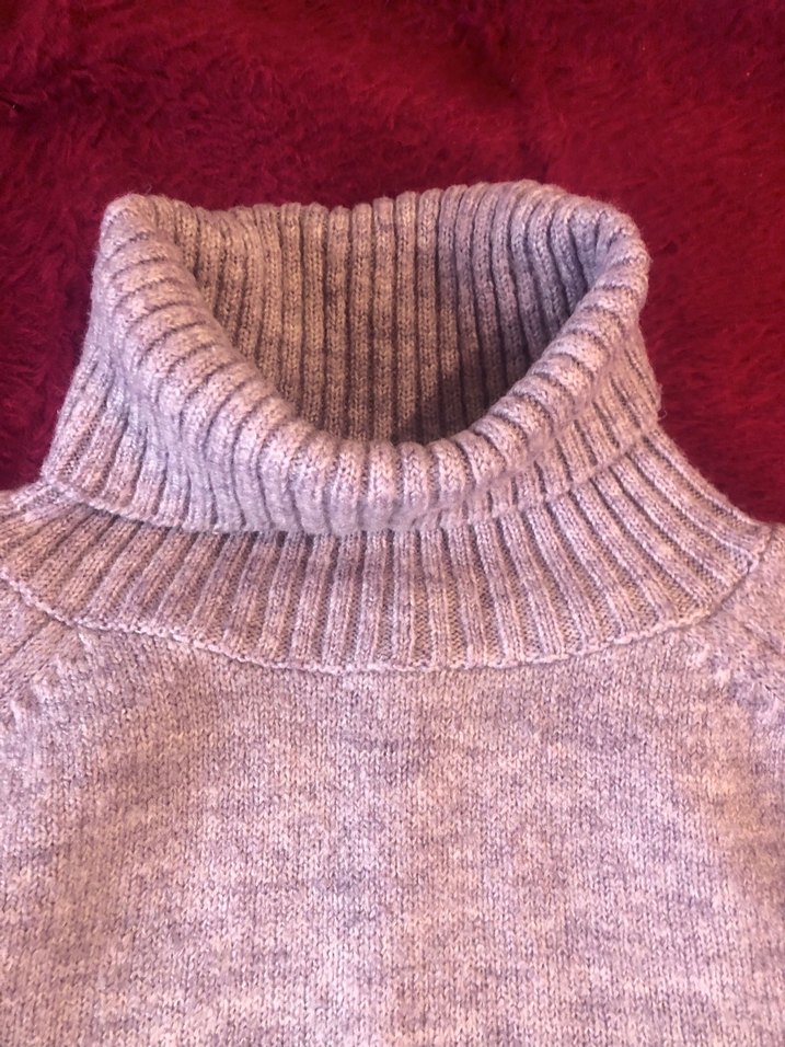 Pembe Boğazlı Triko Kadın Kazak - Görsel 4