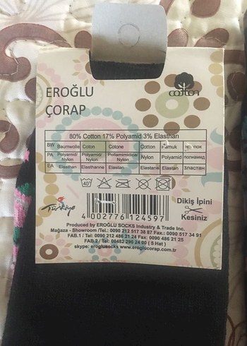 Çiçek Desenli Çorap 4lü - Görsel 3