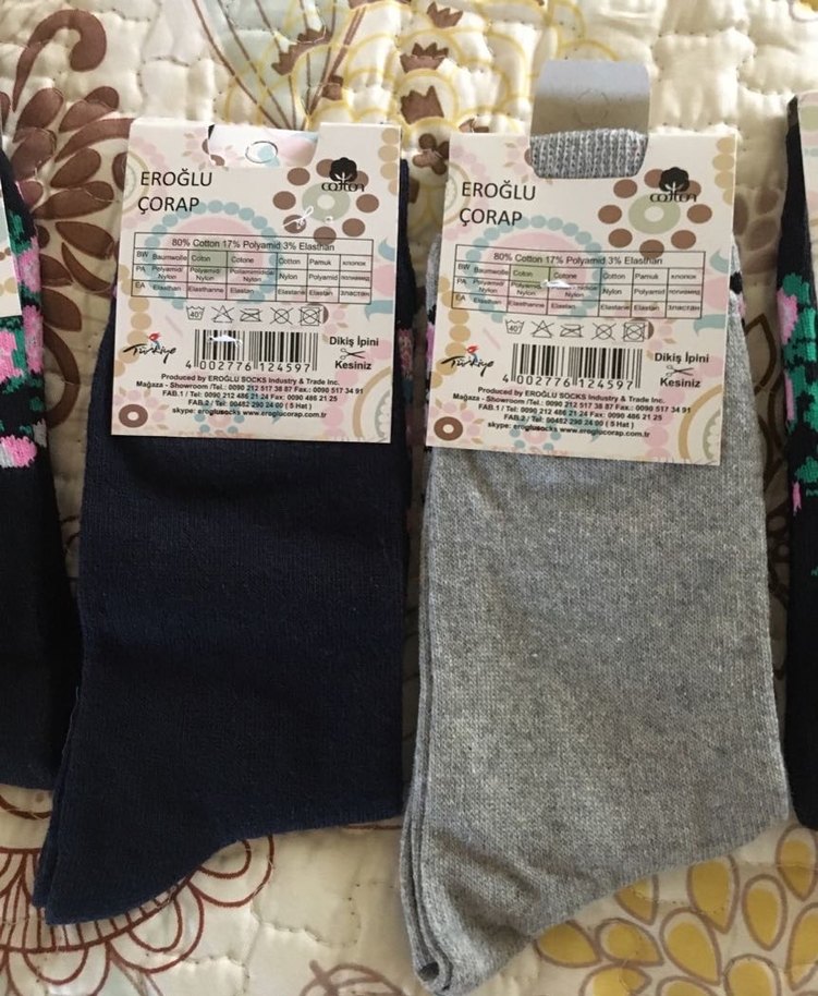 Çiçek Desenli Çorap 4lü - Görsel 2