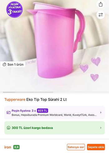 Tupper Sürahi - Görsel 2