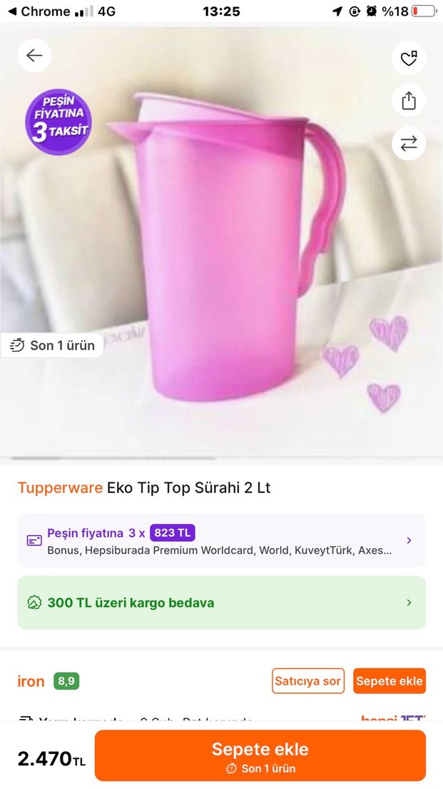 Tupper Sürahi - Görsel 2