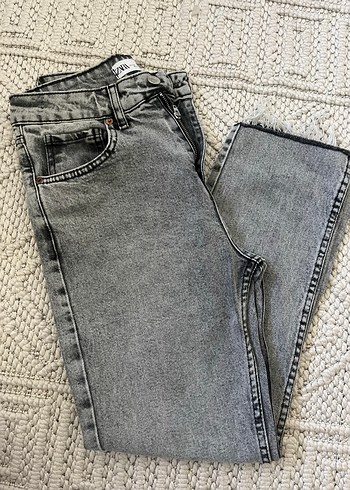 Kadın Gri Regular Fit Denim Pantolon